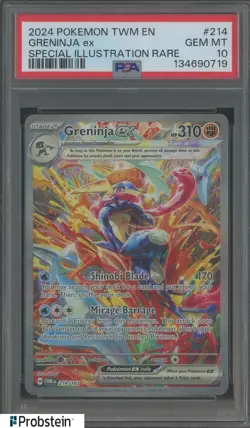 2024 Pokemon TWM En Special Illustration Rare #214 Greninja Ex PSA 10 GEM MINT - Image 1