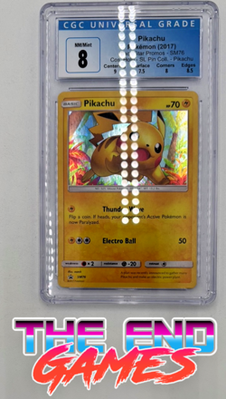 CGC 8 Pikachu Black Star Promo 2017 Pokemon Shining Legends Pin Collection SM76 - Image 1