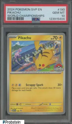 2023 Pokemon SVP EN World Championships #190 Pikachu PSA 10 GEM MINT - Image 1