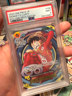 PSA 10 Monkey D. Luffy OP07-109 SR Promo 2024 ONE PIECE Day 24 Foil PCC JP PSA 9 - Image 1