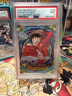 PSA 10 Monkey D. Luffy OP07-109 SR Promo 2024 ONE PIECE Day 24 Foil PCC JP PSA 9 - Image 2