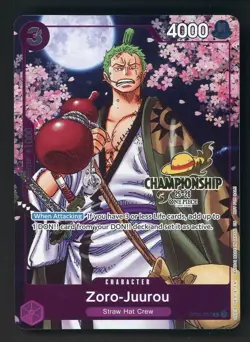 Zoro-Juurou (Event Pack Vol. 5) OP05-067 One Piece PROMO GOLD CHAMPIONSHIP - Image 1