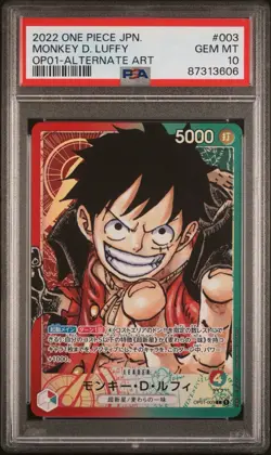 One Piece OP01-003 Alt Art Leader Luffy Alternate Parallel Japanese JP PSA 10 - Image 1