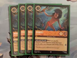 4x Mowgli Man Cub - 19/204 - Super Rare - Disney Lorcana Whispers Playset - Image 1