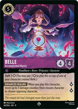 1x Belle - Accomplished Mystic - 40/204 - Super Rare NM-Mint Disney Lorcana: Fab - Image 1