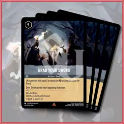 Disney Lorcana TCG: GRAB YOUR SWORD x4 | The First Chapter Rare *IN STOCK* - Image 1