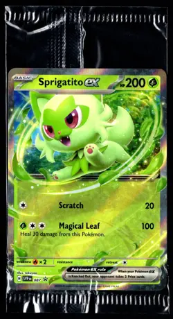 Pokemon TCG Sprigatito ex SVP 087 2024 Scarlet & Violet Sealed Black Star Promo - Image 1