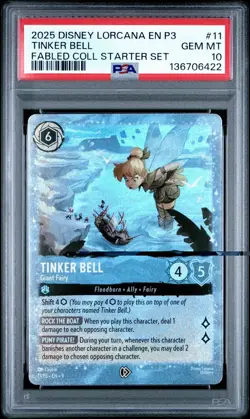 Tinker Bell Giant Fairy Glimmer Foil Promo Disney Lorcana PSA 10 - Image 1