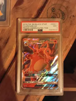 2019 CHARIZARD GX Pokemon Sun & Moon Hidden Fates #SM211 Black Star Promo PSA 9 - Image 1
