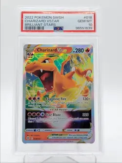 CHARIZARD VSTAR 2022 POKEMON BRILLIANT STARS ULTRA RARE 018/172 PSA 10 Q5686 - Image 1