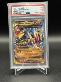 Pokemon Primal Groudon EX Holo Rare Art TCG Card 86/160 Primal Clash 2015 PSA 7 - Image 1