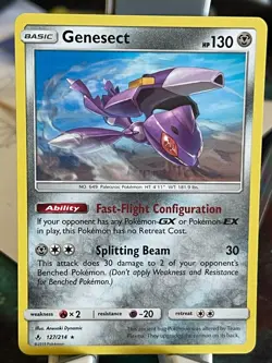 POKEMON GENESECT 127/214 RARE UNBROKEN BONDS NM CARD - Image 1