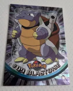 LP/ Pokemon Blastoise #09 1999 Topps TV Series 1 Black Logo Foil Holo Card NP/NM - Image 1
