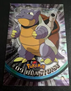 LP/ Pokemon Blastoise #09 1999 Topps TV Series 1 Black Logo Foil Holo Card NP/NM - Image 3