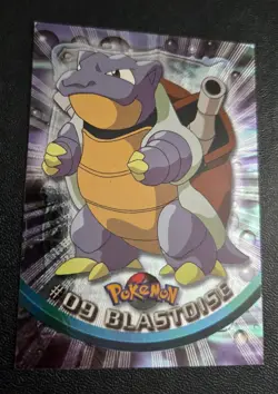 LP/ Pokemon Blastoise #09 1999 Topps TV Series 1 Black Logo Foil Holo Card NP/NM - Image 4