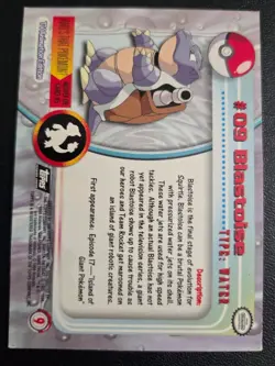 LP/ Pokemon Blastoise #09 1999 Topps TV Series 1 Black Logo Foil Holo Card NP/NM - Image 5