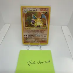 Pokemon TCG Charizard Holo-Rare Card 04/102 Base Set - Image 1