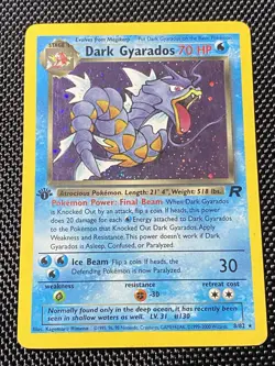 1st Edition Dark Gyarados (8/82) Swirl Team Rocket Set Holo Pokemon Card. MP/LP - Image 1