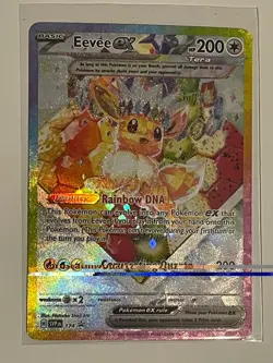 Pokemon TCG Eevee EX Promo Card Fruit Basket Eevee LP Prismatic Evolutions 174 - Image 1
