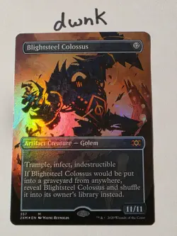 MAGIC THE GATHERING TCG: BLIGHTSTEEL COLOSSUS #357 borderless foil - Image 1