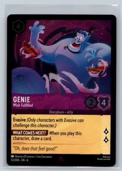 2024 Disney Lorcana - Azurite Sea Cold Foil Genie - Wish Fulfilled Rare #53 - Image 1