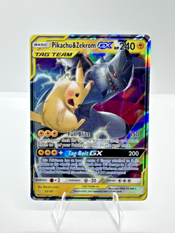 Pokemon Pikachu & Zekrom GX TCG Sun & Moon Team Up Holo Ultra Rare Card 33/181 - Image 1