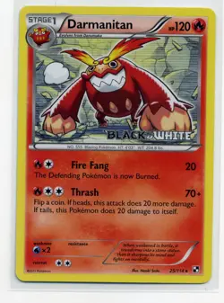Darmanitan Black & White Pokemon Prerelease Promo 25/114 Holo - Image 1