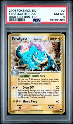 2006 Pokemon EX Dragon Frontiers Feraligatr-Holo #2 PSA NM-MT 8 - Image 3