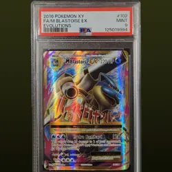 2016 POKEMON XY EVOLUTIONS #102 FULL ART/M BLASTOISE EX PSA 9 - Image 1