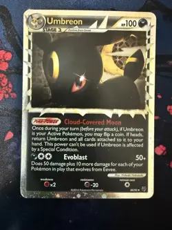 Pokemon Umbreon Prime Ultra Rare Holo 86/90 Undaunted -Evoblast Card 2010 LP+ - Image 1