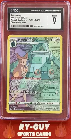 2022 POKEMON ASTRAL RADIANCE CHARACTER RARE BRONZONG #TG11 CGC 9 - Image 1