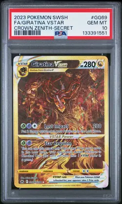 2023 POKEMON SWORD & SHIELD CROWN ZENITH SECRET FULL ART/GIRATINA VSTAR PSA 10 - Image 1