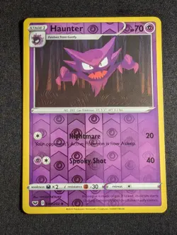 Pokemon Haunter 084/202 Uncommon Reverse Holo Sword & Shield Base Set NM - Image 1