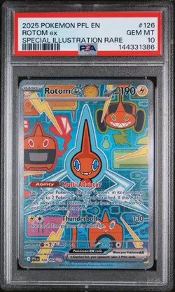 2025 Pokemon Phantasmal Flames Rotom ex Special Illustration Rare 126/094 PSA 10 - Image 1