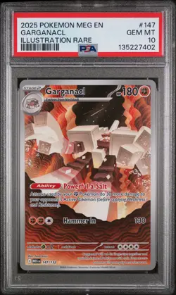 Garganacl Illustration Rare Pokemon Meg En-Mega Evolution 147/132 PSA 10 - Image 1