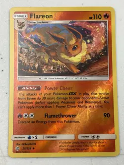 Pokemon Flareon 25/236 SM Cosmic Eclipse Reverse Holo NM - Image 1