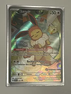 Pokemon Center Stamp PC ETB Promo Prismatic Evolutions Eevee #173 NM Condition - Image 1