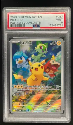 2023-25 Pokemon SV Black Star Promos SVP EN Pikachu #027 PSA 9 - Image 1