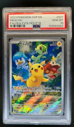 2023-25 Pokemon SV Black Star Promos SVP EN Pikachu #027 PSA 10 - Image 1