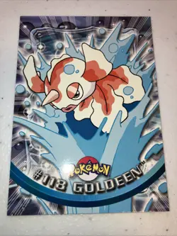 Goldeen Pokemon 2000 Topps Card Blue Logo - Image 1