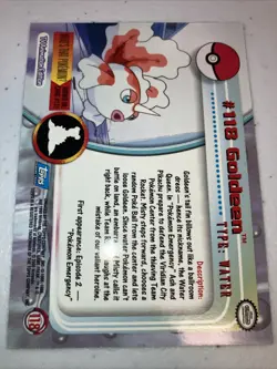 Goldeen Pokemon 2000 Topps Card Blue Logo - Image 2