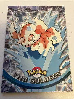 Goldeen Pokemon 2000 Topps Card Blue Logo - Image 3
