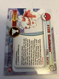 Goldeen Pokemon 2000 Topps Card Blue Logo - Image 4