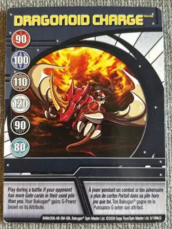 Bakugan New Vestroia Dragonoid Charge 🔵 Blue Ability Card 8/18 McD - Image 3