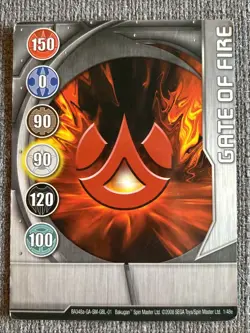Bakugan New Vestroia | Gate of Fire 🥈 Silver Gate Card | 1/48e - Image 2