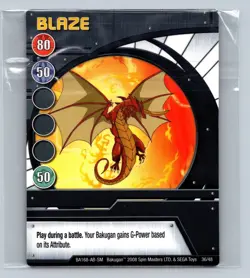 Bakugan Card - Blaze (Dragonoid) - Ability Card - 2010 Sega - Image 1