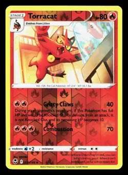 Torracat 031/195 Silver Tempest NM Reverse Holo Pokemon Card TCG - Image 1