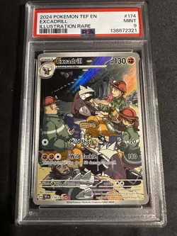 Excadrill Illustration Rare PSA 9 Mint Temporal Forces Pokemon TCG Card 174/162 - Image 1