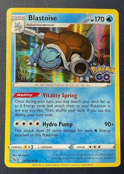 POKEMON BLASTOISE #017/078 RARE HOLOFOIL NM CARD POKEMON GO - Image 1
