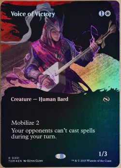 Voice of Victory (Borderless) Foil - Tarkir: Dragonstorm , Rare #0331 Near Mint - Image 1